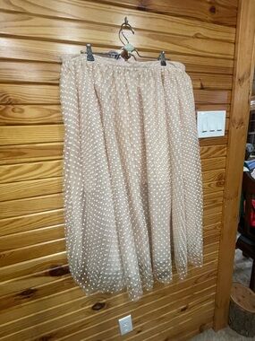 J. Crew Cream Dot A-Line Tulle Skirt